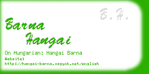 barna hangai business card